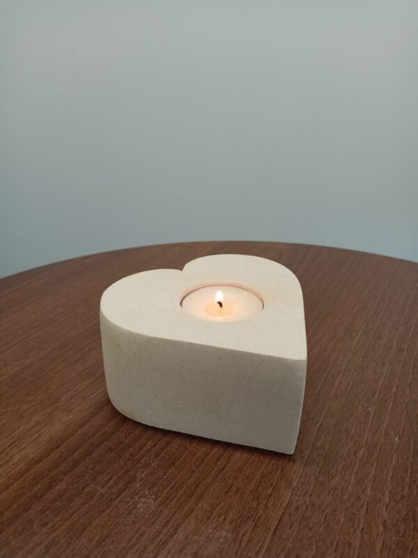 Handcrafted Heart Limestone Tealight Holder