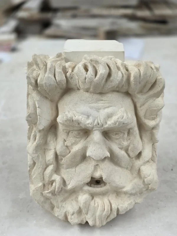 hand crafted stone face