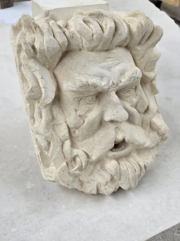 hand crafted stone face