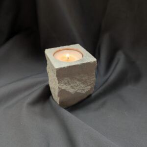 Handcrafted Limestone Candle Holder - Rustic