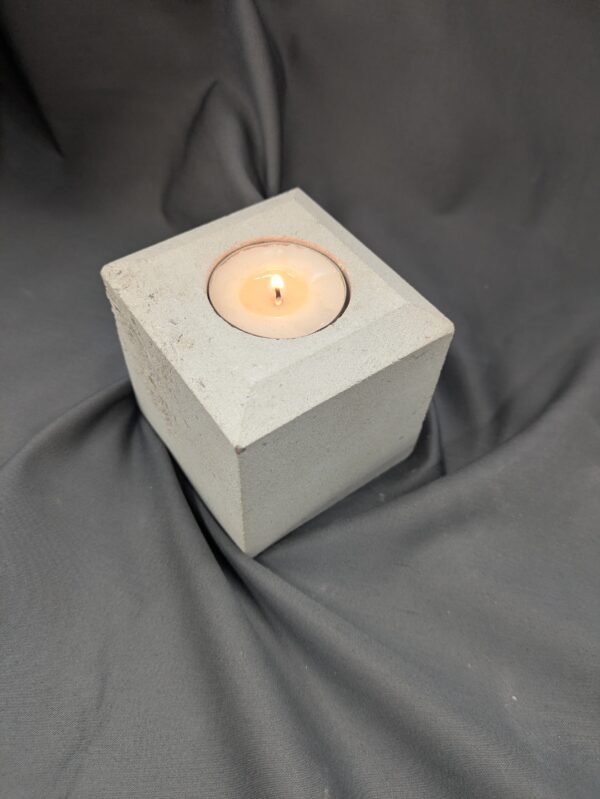 Handcrafted Limestone Candle Holder - Square Top