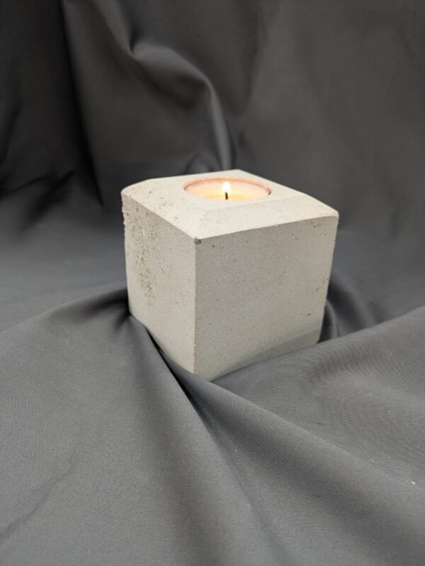 Handcrafted Limestone Candle Holder - Square Top