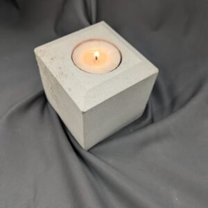 Handcrafted Limestone Candle Holder - Square Top