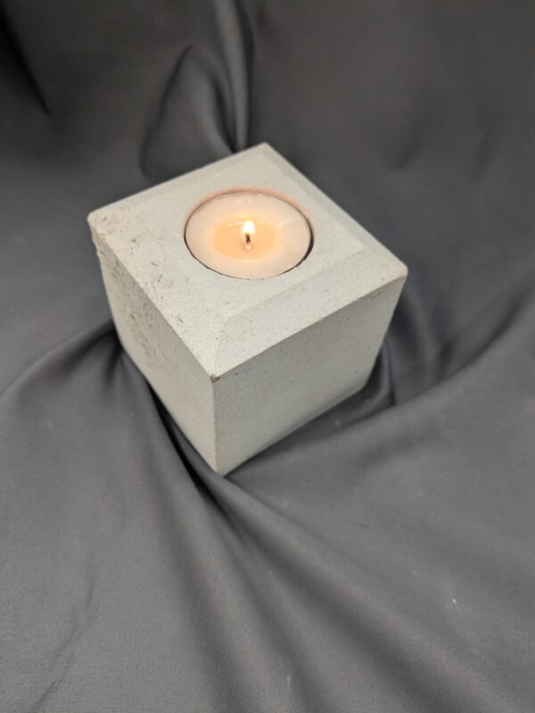 Handcrafted Limestone Candle Holder - Square Top